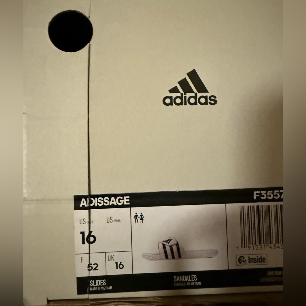 Adidas Adissage Men's Slides Size 16 new with box - Picture 4 of 4